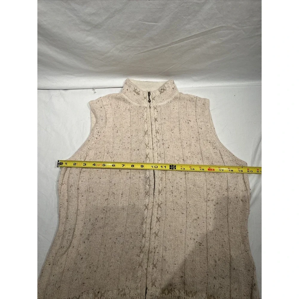 Woolrich Zip Front Sweater  Cardigan Vest Tan Heather Sz S Wool Blend Old‎ Money
